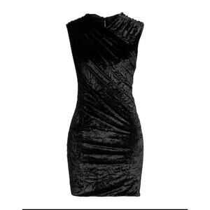 NWT Versace Black Cocktail Mini Dress IT 44 US 8 Stretch Velvet Sleeveless $2375